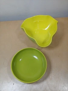 Joseph Joseph Double Dish Pistachio Bowl\Snack Serving Bowl Green & Yellow - Picture 1 of 5