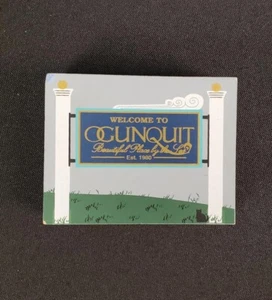 Welcome to Ogunquit Maine Sign Wood Cat's Meow Shelf Sitter Figurine - Picture 1 of 5