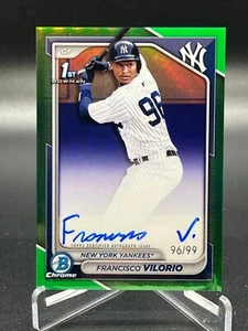 2024 Bowman Chrome FRANCISCO VILORIO GREEN REFRACTOR AUTO 96/99 #CPA-FV - Picture 1 of 2