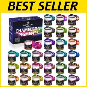 28-Color Chameleon Mica Powder Set - Vibrant Holographic Pigments for Crafting - Picture 1 of 11