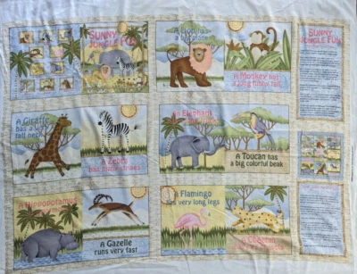 Debbie Mumm Sunny Jungle Divertido Libro Suave Tela o Panel de Pared Libro de Cuentos Bebé Foto 1 de 4