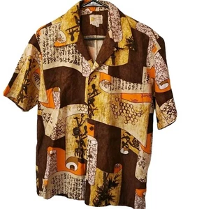 Vintage Hawaii Casuals von STAN HICKS Tribal Hawaiihemd Größe Large - Bild 1 von 3