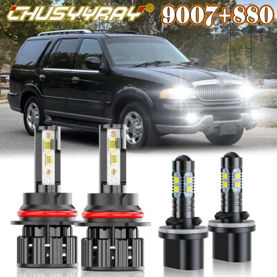 for Lincoln Navigator 1998-2002 4X 9007+880 LED Headlight Hi/Lo+Fog Lights Bulbs - Image 1 of 4