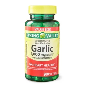 Spring Valley Odor-Controlled Garlic Softgels Value Size, 1,000 mg, 200 Count - Picture 1 of 4