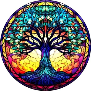 5D Stained Glass Diamond Painting Kits for Adults, Tree of Life Diamond ArtOpens - Picture 1 of 6