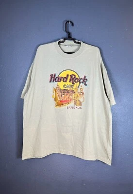 Hard Rock Cafe Bangkok T Shirt Thailand XXL Extra Large Vintage VTG Beige Khaki - Image 1 of 4