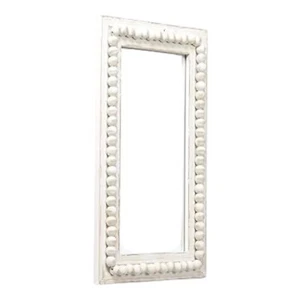 Farmhouse Mirrors for Wall Decor with Beaded Border 24 Inches Rustic Wood NEW - Picture 1 of 7