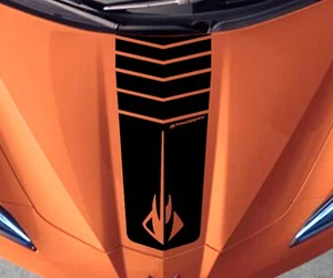 NEW 13" Hood Stripped STINGRAY RACING STRIPES vinyl Decal (Fits Corvette C8) - Picture 1 of 23