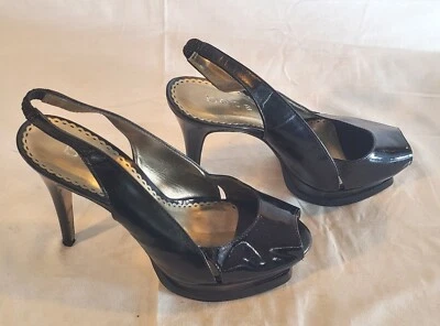 Tacones de plataforma Bebe Zaharra de charol negro para mujer talla 6B Foto 1 de 4