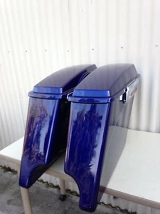 Deep Cobalt Blue stretch saddlebags4 Inch Stretched hardware 4 Harley Davidson - Bild 1 von 8