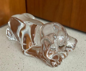 Princess House Germany Lead Crystal Sleeping Dog/ Puppy Paperweight