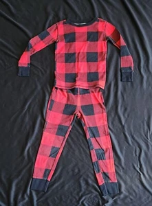 Old Navy Match The Fam Red Black Plaid Holiday Unisex Kids 2pc Size Small 6 - Picture 1 of 3