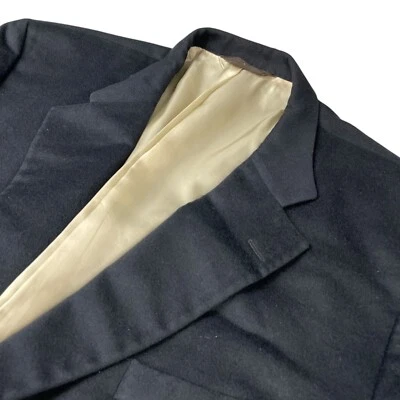 Paul Stuart Men's 100% Cashmere Flannel 2-Button Blazer/Jacket Black • 48L - Image 1 of 4