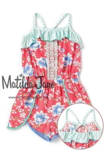 Matilda Jane Happy & Free Tropical Butterfly Romper Size 12 NWT - Picture 1 of 3