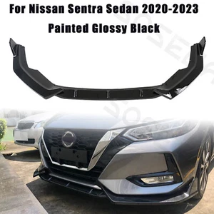 Fits For Nissan Sentra SV B18 2020-2023 V Style Gloss Black Front Bumper Lip Kit - Picture 1 of 8