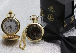Peaky Blinders Gold Pocket Watch and Chain Luxury Case By Order of Birmingham - Picture 1 of 4