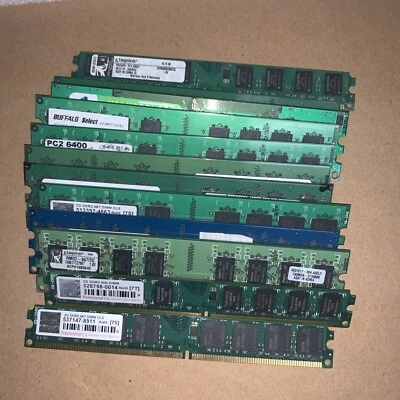 Lot Of 12  Mixed 2GB DDR2  PC2 Desktop Non-ECC Memory Ram Foto 1 de 2