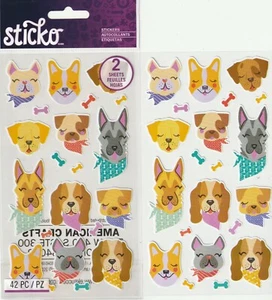 Sticko Classic stickers DOGS IN BANDANAS theme 2 SHEETS! 00646 FAST FREE ship! - Picture 1 of 1