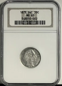 Danish West Indies - 1878 10c in NGC MS 65 - Picture 1 of 2