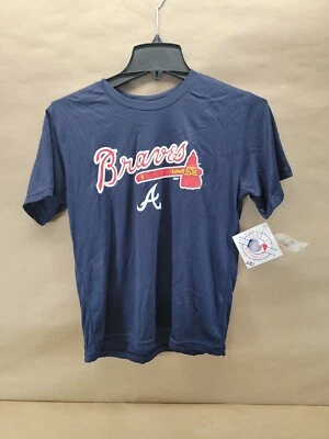 Stitches MLB Bravos Team Color Navy Polyester  TShirt Boys Size MD - Image 1 of 3