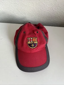 FC Barcelona Adjustable Buckle Strap Baseball Cap/Hat Red And Navy  - Picture 1 of 7