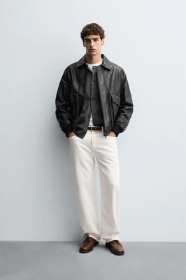 Men’s Motorcycle Biker Vintage Cafe Racer Distressed Black Real Leather Jacket - Image 1 of 4