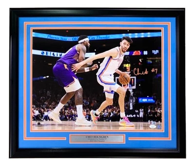 Chet Holmgren Signed Framed 16x20 Oklahoma City Thunder Photo JSA Hologram - Image 1 of 2