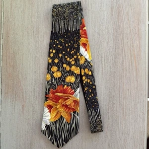 Carnaval De Venise Venetian Art Nouveau Silk Floral Amaryllis Luxury Tie Necktie - Picture 1 of 10