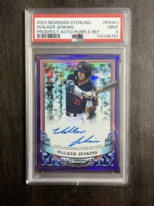 Walker Jenkins 2024 Bowman Sterling Purple Auto Refractor /120 #PA-WJ PSA 9 - Picture 1 of 2