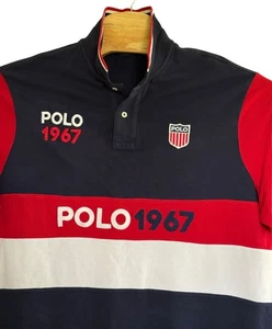 Polo Ralph Lauren Shirt Mens X-Large Red White Blue 1967 Preppy Rugby - Picture 1 of 8