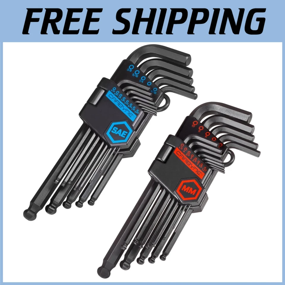 26-Piece Long Arm Hex Key Set, S2 Steel, Inch/Metric - Image 1 of 4