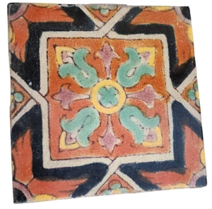 Antique Hand Painted Davies & McDonald Tile Company 5" Tile - GDC - Moorish - Picture 1 of 7
