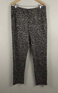 Kobi Halperin Womens XL Sparkle Leopard Print Knit Straight Leg Pull On Pants - Picture 1 of 5