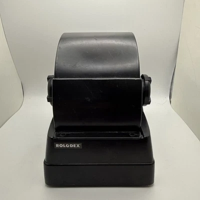 Vintage Rolodex Mini Business Card Rotary File R2G 1.5“ X 3" Black - Image 1 of 4