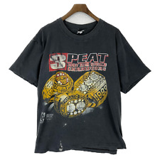 Vintage Chicago Bulls NBA 3 Peat Champions Gray T-shirt Size L Single Stitch