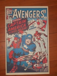 Póster Avengers #4 FOOM 1974 Marvel Capitán América Jack Kirby 12 x 19 Original - Imagen 1 de 2