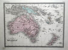 AUSTRALIA NEW ZEALAND NEW GUINEA MELANESIE Original Antique Vintage Map c1850