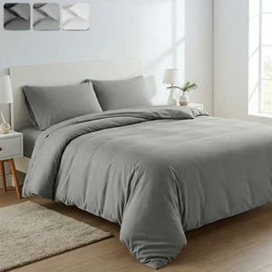 3 Piece Duvet Cover Full/Queen Bed Comforter Duvet Cover Set Queen Quilt Cover - Picture 1 of 37