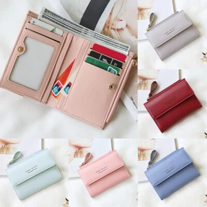 RFID Blocking Women Wallet Small Leather Credit Card Holder Mini Bifold Purse US - Picture 1 of 14
