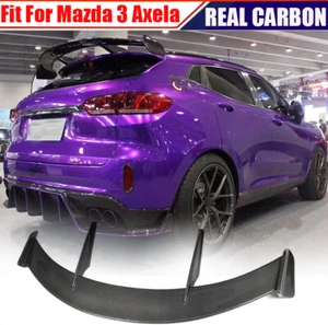 Alerón de techo trasero de carbono real apto para Mazda 3 Axela Hatchback 2014-19 - Imagen 1 de 12