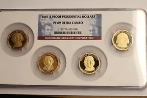 2007-S 4-Coin Presidential Dollars Set NGC PF69 Ultra Cameo $1 Proof Multi-coin - Picture 1 of 3