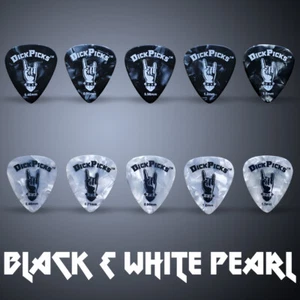 DickPick Black & White Pearl Celluloid Guitar Picks! - Picture 1 of 1