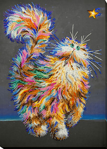 Bead Embroidery Kit Abris Art Cat DIY Needlepoint Stitching AB-873