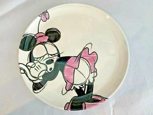 NEW Disney Zak! Minnie Mouse Black, White & Pink Sketch Melamine Plate 10" - Picture 1 of 3