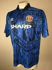 Manchester United 1992 1993 Football England Blue Reds Shirt Jersey Umbro