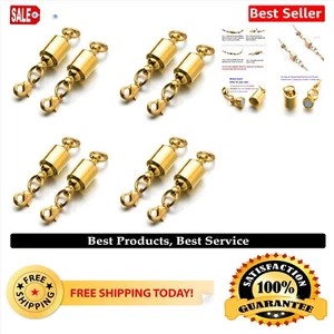 Lightweight 8-Pack Magnetic Clasps - 6mm Screw Lock for Easy Jewelry Styling - Picture 1 of 7