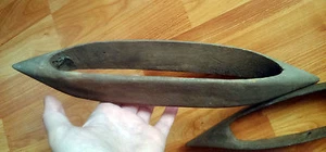 Primitive rumänische Tradition Holz Schiffchen Webstuhl Weben Flaschenzug Wolle Volksutensil - Bild 1 von 8