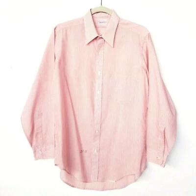 Oscar de la Renta Men's Pink Pointed Collar Button Up Cotton Dress Shirt Sz 15.5 - Image 1 of 4