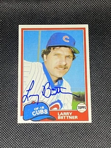 Larry Biittner Chicago Cubs Signed Auto 1981 Topps Card #718 ~ COA - Picture 1 of 3