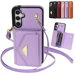 Für Samsung Galaxy S25Ultra/S25+/S24FE Leder Crossbody Kartenetui Wallet Case - Bild 1 von 15
